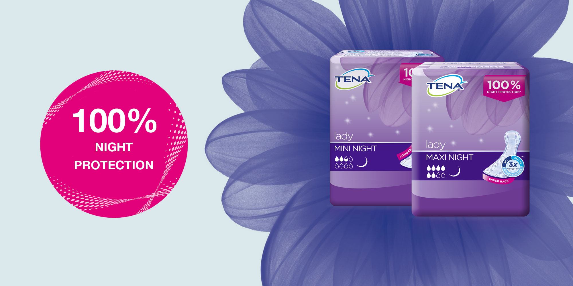صُمّمت فوط تينا الليلية (TENA Night pads) لتمنحكِ نوماً جيداً أثناء الليل. صُمّمت فوط تينا الليلية (TENA Night pads) لتمنحكِ نوماً جيداً أثناء الليل.
